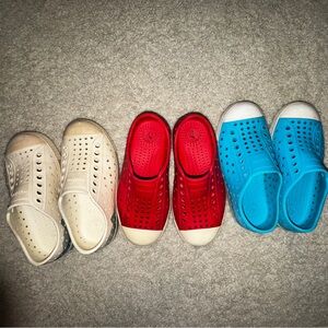Lot of Native Shoes 10C - Red, Blue, and Cream with Mountains